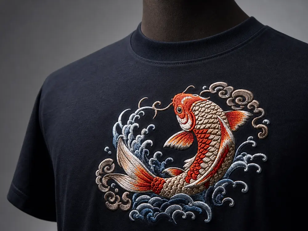 Embroidery logo effect on apparel