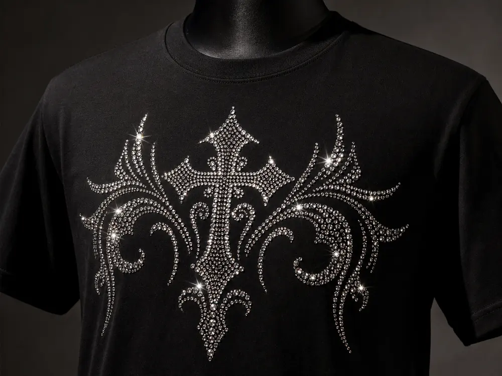Rhinestone decoration effect on apparel