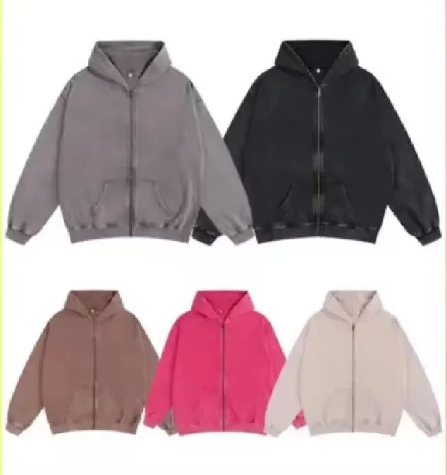 five-color washed full-на молнии худи