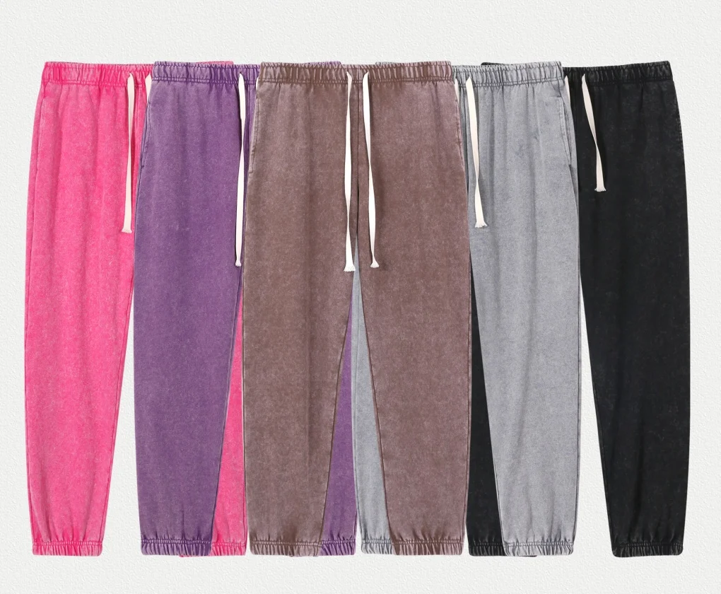 400gsm плотная washed cuffed sweatpants