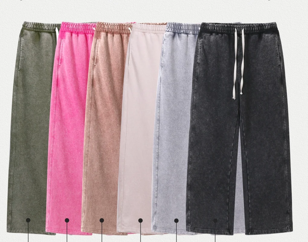 400gsm плотная washed straight-leg sweatpants
